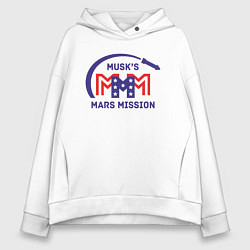 Толстовка оверсайз женская Миссия на Марс Маска, цвет: белый