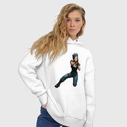 Толстовка оверсайз женская Джилл Валентайн Resident Evil, цвет: белый — фото 2