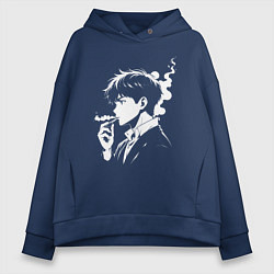 Толстовка оверсайз женская Вейпер аниме, цвет: тёмно-синий