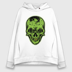 Толстовка оверсайз женская Green skeletor, цвет: белый