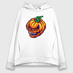 Толстовка оверсайз женская Monster pumpkin, цвет: белый
