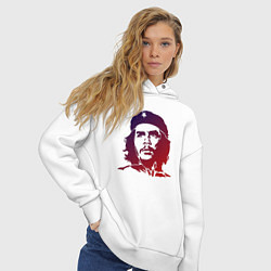 Толстовка оверсайз женская Че Гевара в виде градиентной иллюстрации, цвет: белый — фото 2
