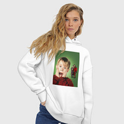 Толстовка оверсайз женская Home alone, цвет: белый — фото 2