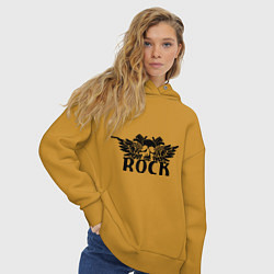 Толстовка оверсайз женская Rock Bang, цвет: горчичный — фото 2