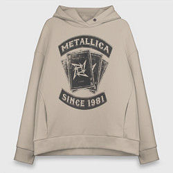 Толстовка оверсайз женская Metallica: since 1981, цвет: миндальный
