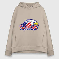 Толстовка оверсайз женская HC Saginaw Spirit, цвет: миндальный