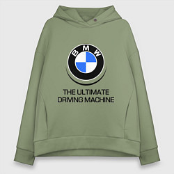 Толстовка оверсайз женская BMW Driving Machine, цвет: авокадо