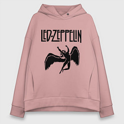 Толстовка оверсайз женская Led Zeppelin, цвет: пыльно-розовый