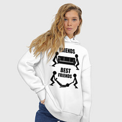 Толстовка оверсайз женская Best friends, цвет: белый — фото 2