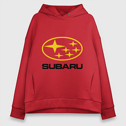 Толстовка оверсайз женская Subaru Logo, цвет: красный
