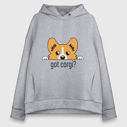 Толстовка оверсайз женская Got Corgi, цвет: меланж