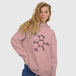 Толстовка оверсайз женская Кофеин формула, цвет: пыльно-розовый — фото 2