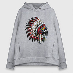Толстовка оверсайз женская Индеец, цвет: меланж