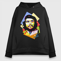 Толстовка оверсайз женская Che Guevara Art, цвет: черный