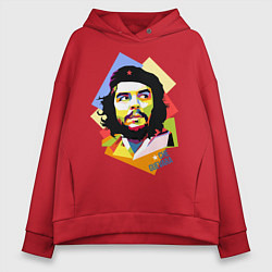 Толстовка оверсайз женская Che Guevara Art, цвет: красный