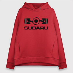Толстовка оверсайз женская Subaru, цвет: красный