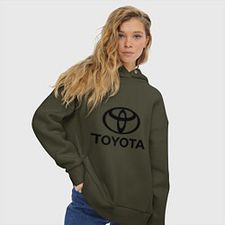 Толстовка оверсайз женская Toyota Logo, цвет: хаки — фото 2