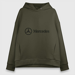 Толстовка оверсайз женская Mercedes Logo, цвет: хаки