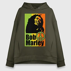 Толстовка оверсайз женская Bob Marley: Jamaica, цвет: хаки