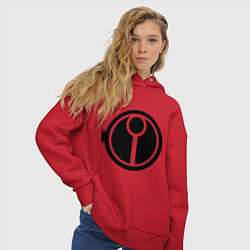 Толстовка оверсайз женская Герб Тау, цвет: красный — фото 2