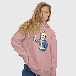 Толстовка оверсайз женская Fallout vault boy, цвет: пыльно-розовый — фото 2