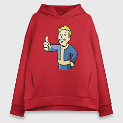 Толстовка оверсайз женская Fallout vault boy, цвет: красный