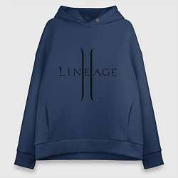 Толстовка оверсайз женская Lineage logo, цвет: тёмно-синий