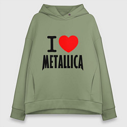 Толстовка оверсайз женская I love Metallica, цвет: авокадо