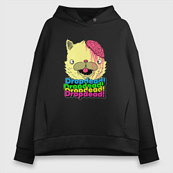 Толстовка оверсайз женская Dropdead Kitty, цвет: черный