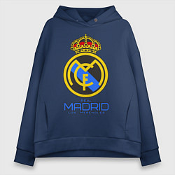 Толстовка оверсайз женская Real Madrid, цвет: тёмно-синий