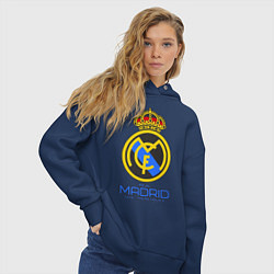 Толстовка оверсайз женская Real Madrid, цвет: тёмно-синий — фото 2