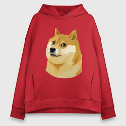 Толстовка оверсайз женская Doge, цвет: красный