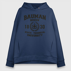 Толстовка оверсайз женская BAUMAN University, цвет: тёмно-синий