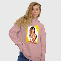 Толстовка оверсайз женская Rihanna, цвет: пыльно-розовый — фото 2