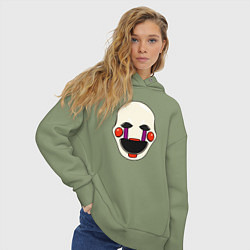 Толстовка оверсайз женская Puppet FNAF Марионетка, цвет: авокадо — фото 2