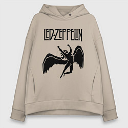 Толстовка оверсайз женская Led Zeppelin Swan, цвет: миндальный