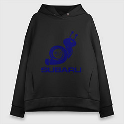 Толстовка оверсайз женская Subaru, цвет: черный