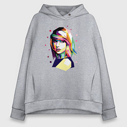 Толстовка оверсайз женская Taylor Swift Art, цвет: меланж