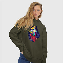 Толстовка оверсайз женская Messi Art, цвет: хаки — фото 2