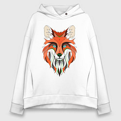 Толстовка оверсайз женская Дизайнерская лиса, цвет: белый