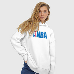 Толстовка оверсайз женская NBA, цвет: белый — фото 2