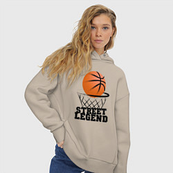 Толстовка оверсайз женская Баскетбол, цвет: миндальный — фото 2