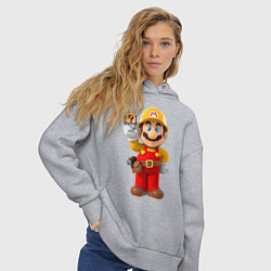 Толстовка оверсайз женская Super Mario, цвет: меланж — фото 2