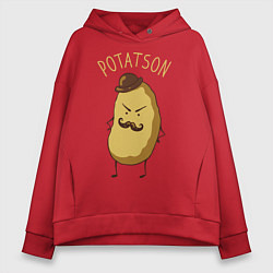 Толстовка оверсайз женская Potatson, цвет: красный