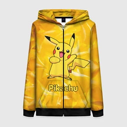Толстовка на молнии женская Pikachu, цвет: 3D-черный