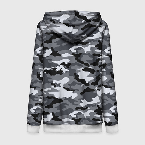 Женская толстовка на молнии Городской камуфляж Россия / 3D-Белый – фото 2