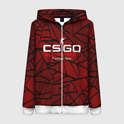 Толстовка на молнии женская Cs:go - Crimson Web Style Factory New Кровавая пау, цвет: 3D-белый