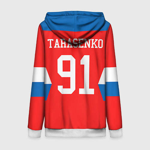 Женская толстовка на молнии Сборная РФ: #91 TARASENKO / 3D-Белый – фото 2