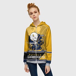 Толстовка на молнии женская Buffalo Sabres, цвет: 3D-меланж — фото 2