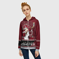 Толстовка на молнии женская Arizona Coyotes, цвет: 3D-меланж — фото 2